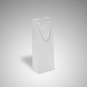 Bolsas de Papel Celulosa Blanco para 1 Botella Asa Cordon