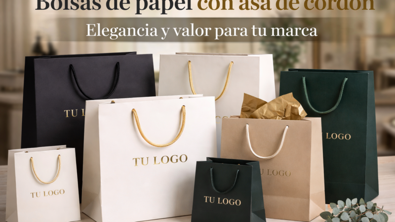 Bolsas de papel con asa de cordón elegancia y valor para tu marca
