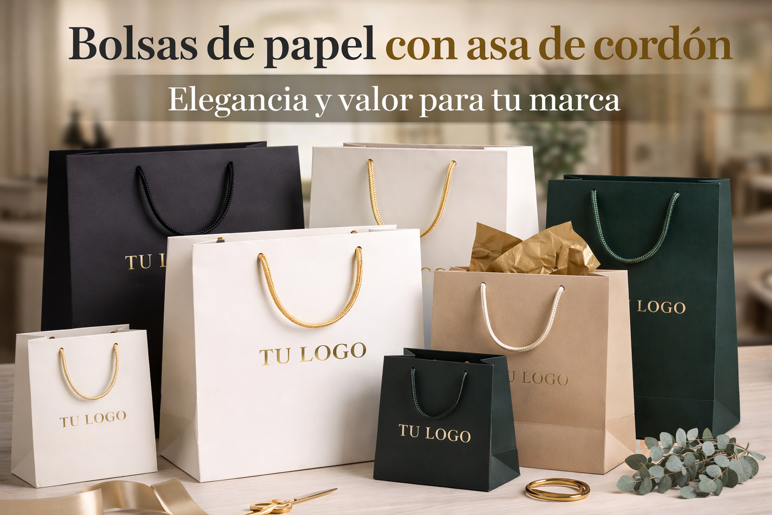 Lee más sobre el artículo Bolsas de papel con asa de cordón: elegancia y valor para tu marca